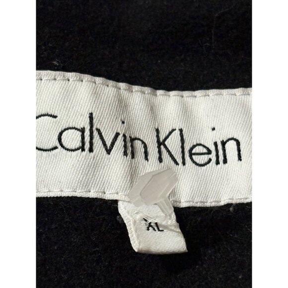 Like New Calvin Klein Mens Black Double-Zip Wool Blend Coat XL Quilted Lining - Picture 7 of 15